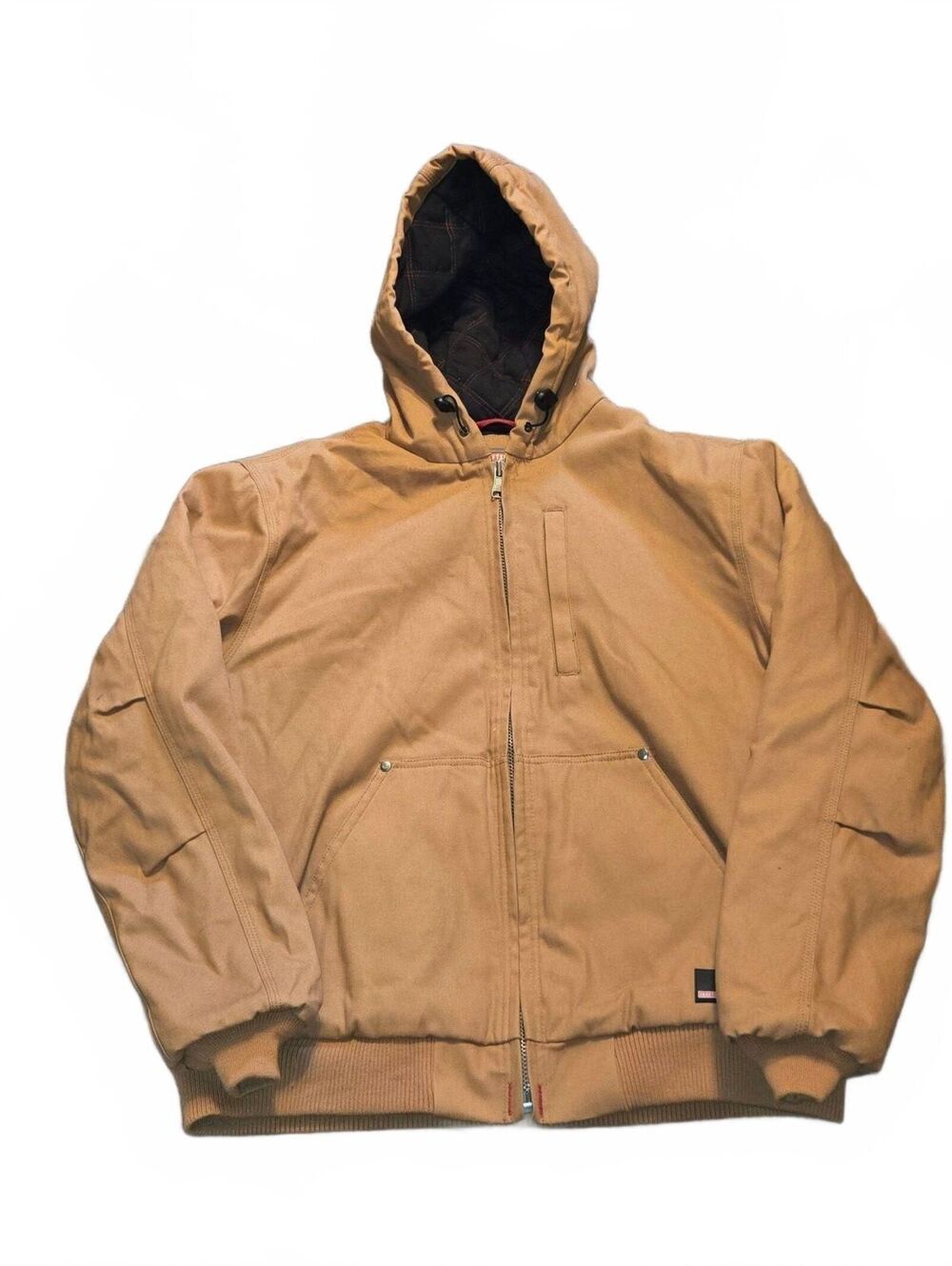 Craftsman 2000’s Hooded Duck Canvas Jacket Workwear quilted lined tan guc